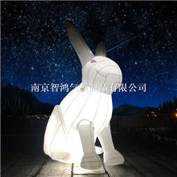 充氣月球氣模月兔戶外宇航員(yuán)登月定制發光(guāng)美陳兔子中秋節暖場道具